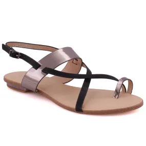 Women ‘Forbes’ Metallic Strap Flat Sandals