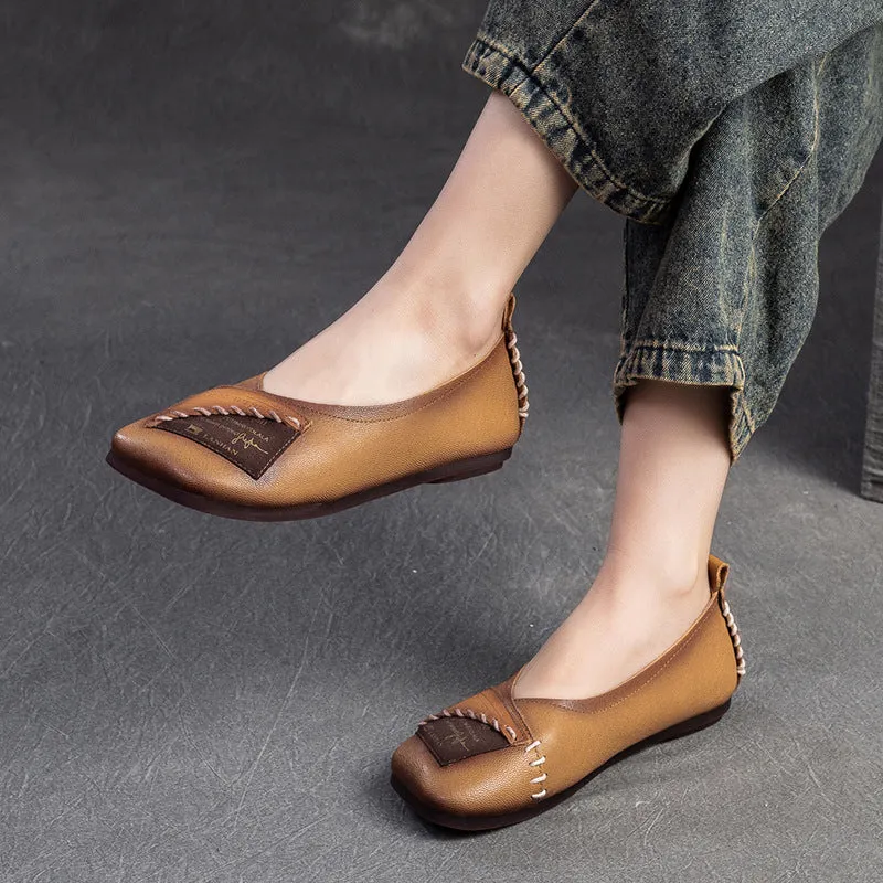 Women Retro Soft Leather Comfort Flats