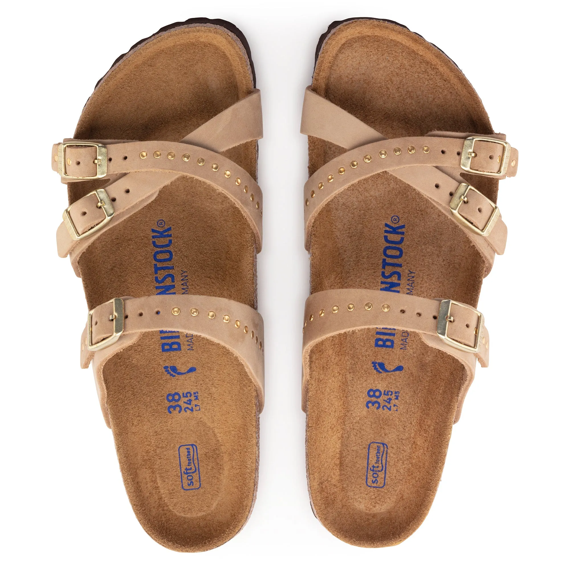 Women's Birkenstock Franca Soft Footbed Nubuck leather Color: Sand Castle