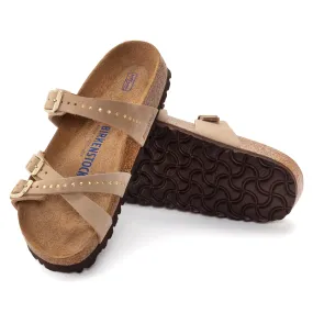 Women's Birkenstock Franca Soft Footbed Nubuck leather Color: Sand Castle