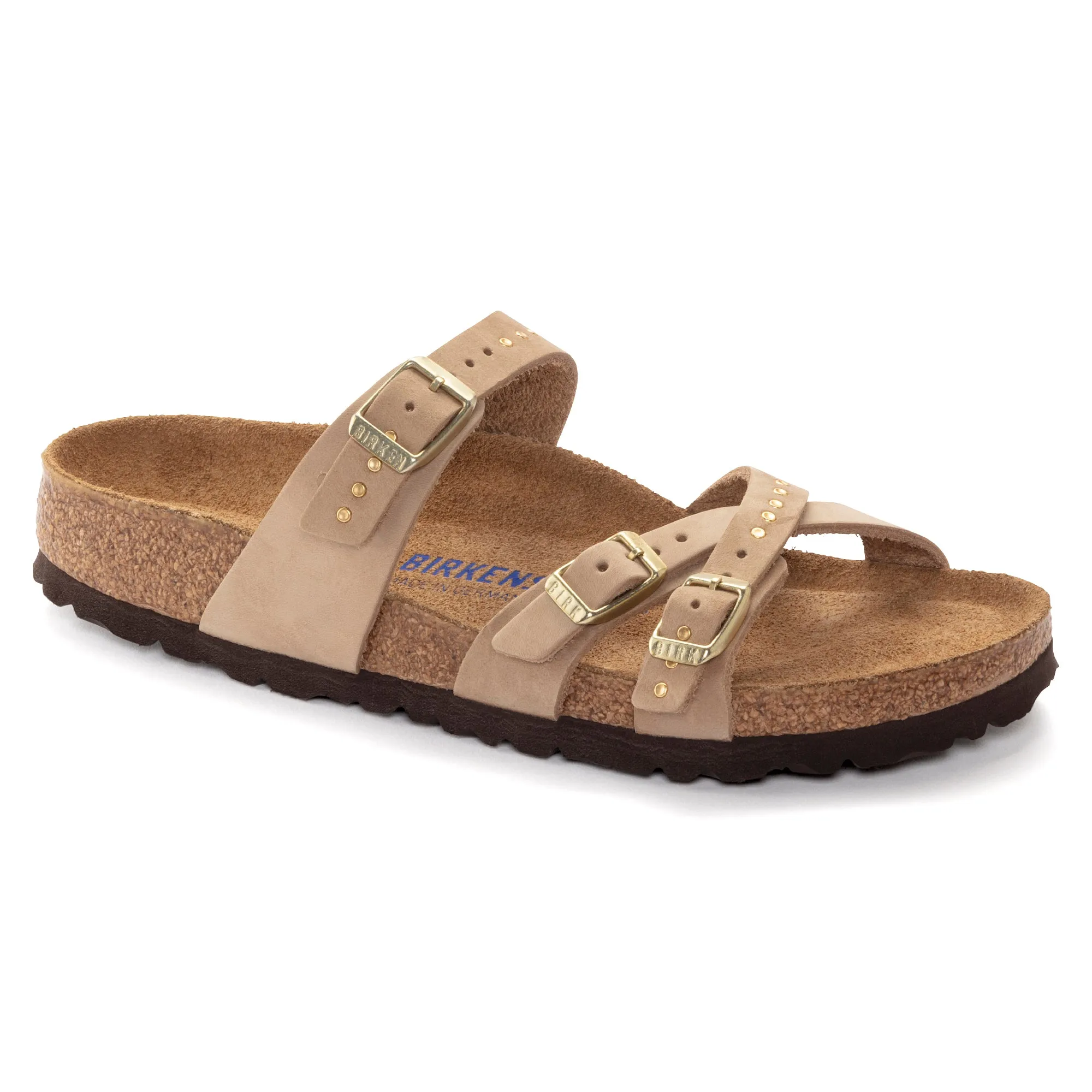 Women's Birkenstock Franca Soft Footbed Nubuck leather Color: Sand Castle