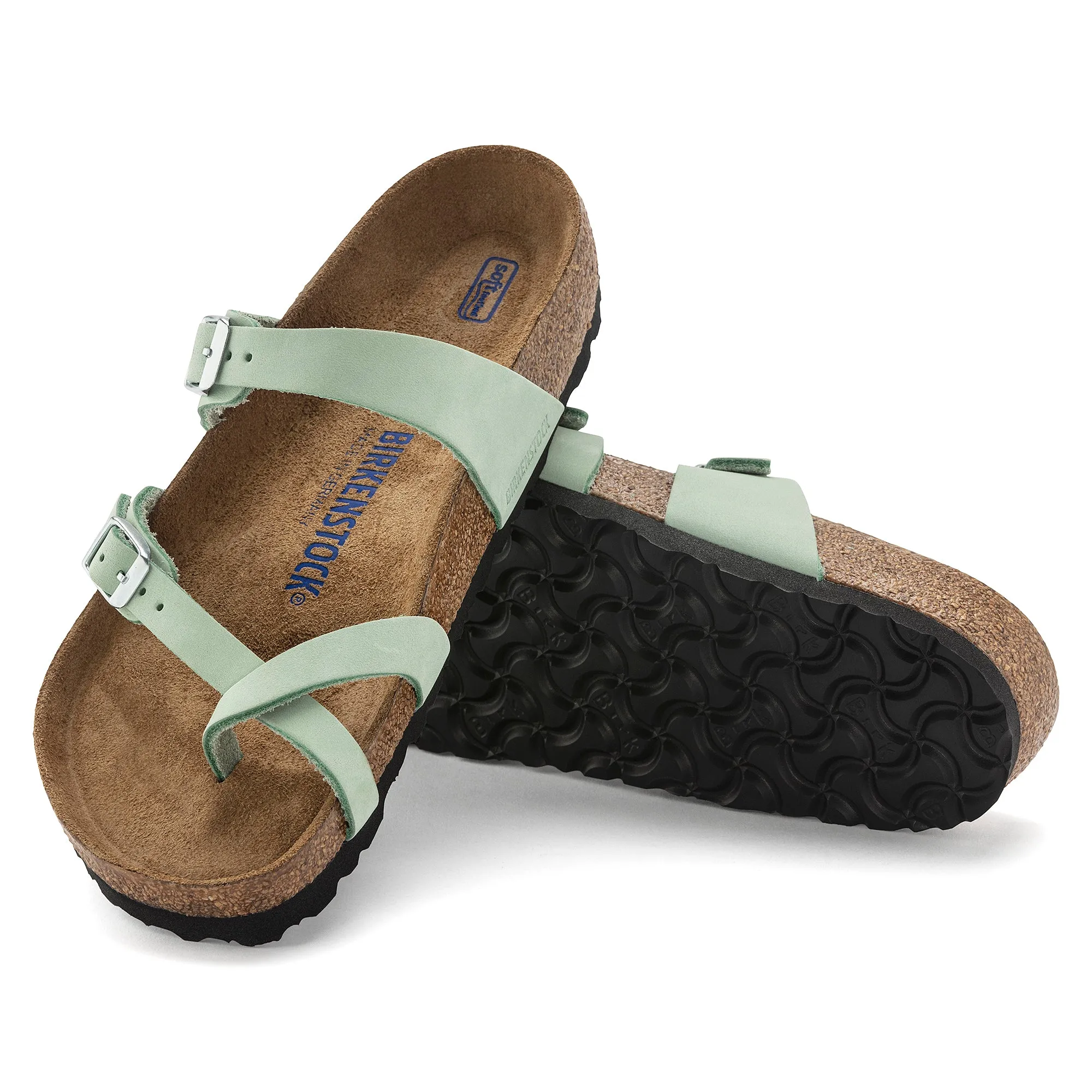 Women's Birkenstock Mayari Soft Footbed Nubuck Leather Color: Matcha