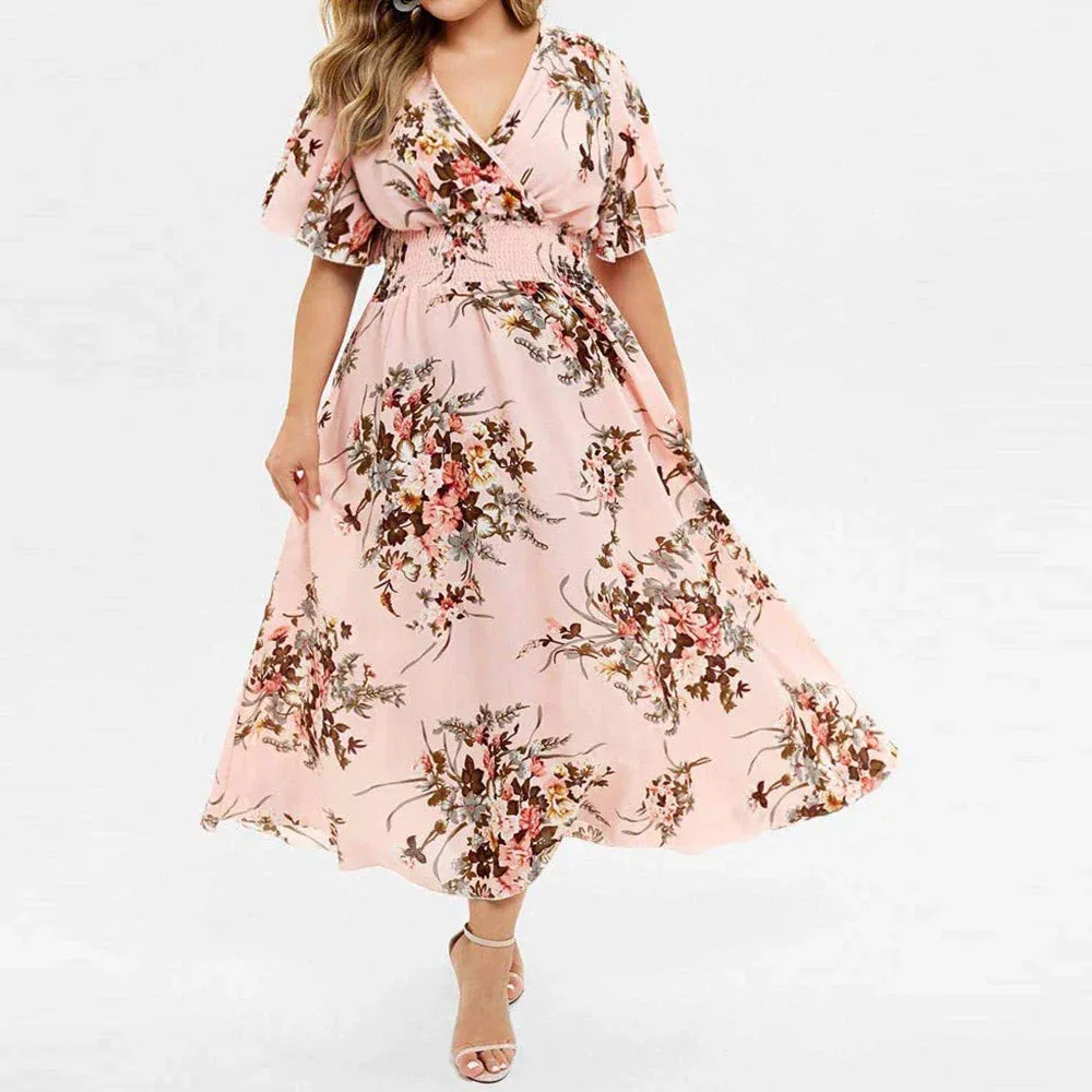 Womens Plus Size Floral Dress