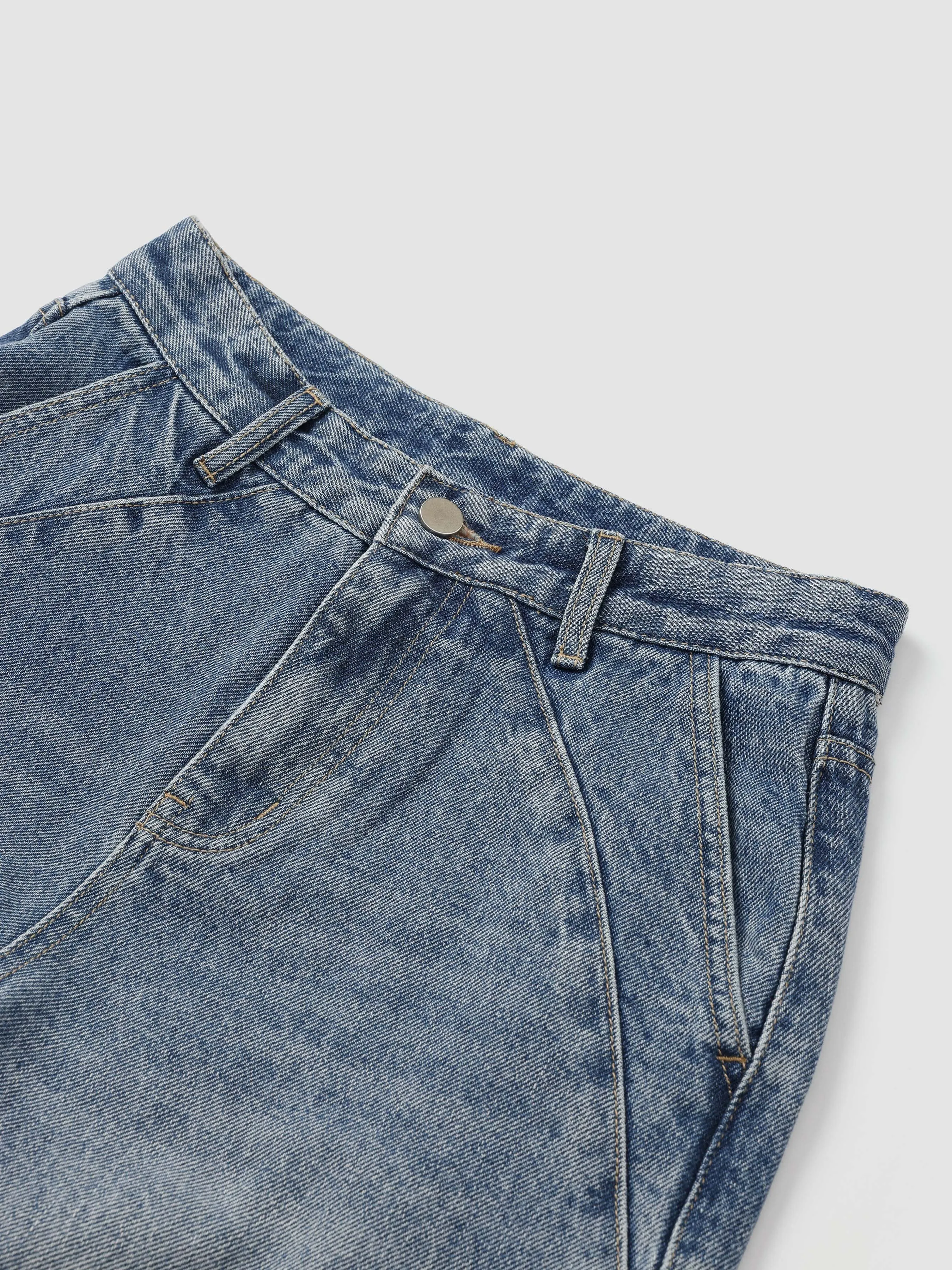 Women's Relaxed Washed Denim Jeans with Pockets