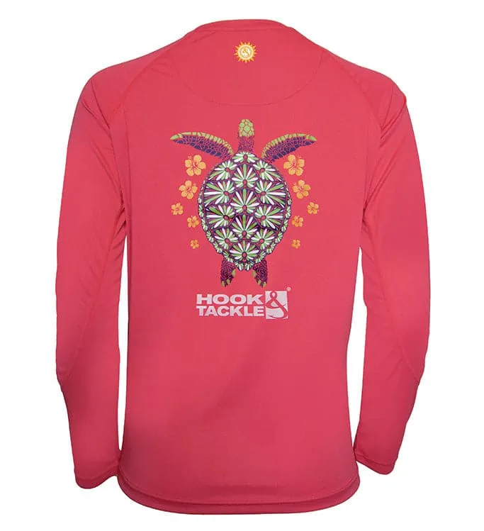 Women's Turtle Flowers L/S UV Fishing Shirt